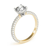 Accented Solitaire Cushion 14K Yellow Gold Engagement Ring