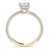 Accented Solitaire Cushion 14K Yellow Gold Engagement Ring