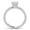 Accented Solitaire Cushion 14K White Gold Engagement Ring