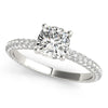 Accented Solitaire Cushion Platinum Engagement Ring