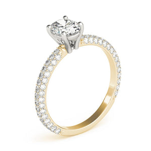 Accented Solitaire Oval 14K Yellow Gold Engagement Ring