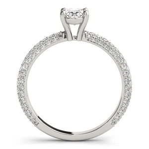 Accented Solitaire Oval Platinum Engagement Ring