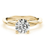 Four-Prong Twisted Shank Round 14K Yellow Gold Engagement Ring