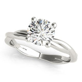 Four-Prong Twisted Shank Round Platinum Engagement Ring