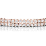 Round Double Row Tennis Bracelet In 14K Rose Gold