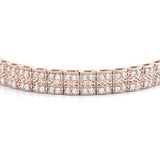 Round Double Row Tennis Bracelet In 14K Rose Gold