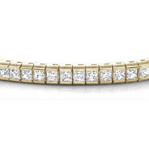 Princess Tennis Bracelet In 14K Yellow Gold