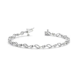 Tennis Round 14K White Gold Bracelet