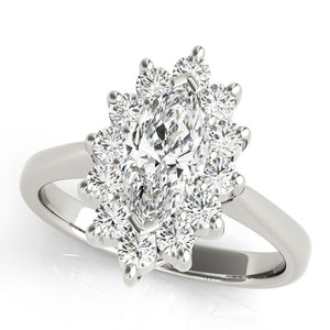 Halo Marquise Platinum Engagement Ring