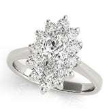 Halo Marquise 14K White Gold Engagement Ring