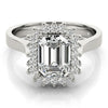 Halo Emerald Platinum Engagement Ring