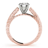 Vintage Solitaire Round 14K Rose Gold Engagement Ring