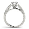 Vintage Solitaire Round 14K White Gold Engagement Ring