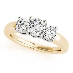 Three-Stone Round 14K Yellow Gold Engagement Ring