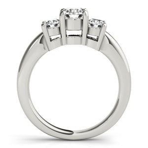 Three-Stone Round 14K White Gold Engagement Ring