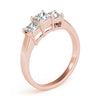 Three-Stone Princess 14K Rose Gold Engagement Ring