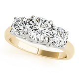 Three-Stone Round 14K Yellow Gold Engagement Ring