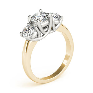 Three-Stone Round 14K Yellow Gold Engagement Ring