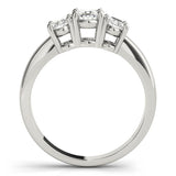 Three-Stone Oval Platinum Engagement Ring