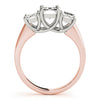 Three-Stone Emerald 14K Rose Gold Engagement Ring