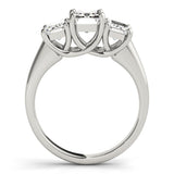 Three-Stone Emerald 14K White Gold Engagement Ring