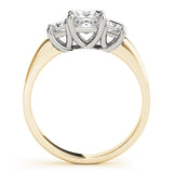 Three-Stone Princess 14K Yellow Gold Engagement Ring