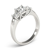 Three-Stone Princess Platinum Engagement Ring