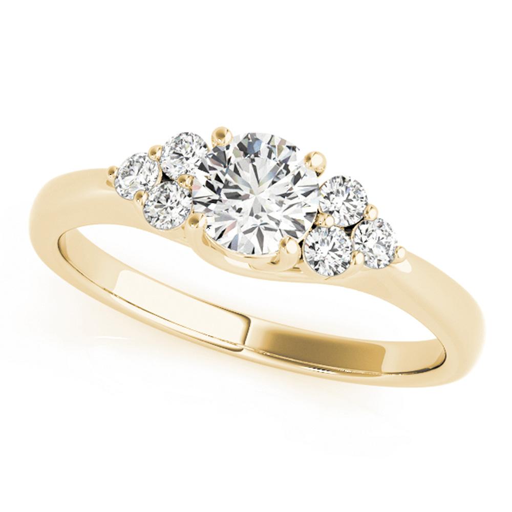 Cluster Halo Round 14K Yellow Gold Engagement Ring – BellaVios