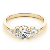 Cluster Halo Round 14K Yellow Gold Engagement Ring