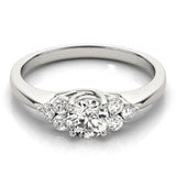 Cluster Halo Round 14K White Gold Engagement Ring