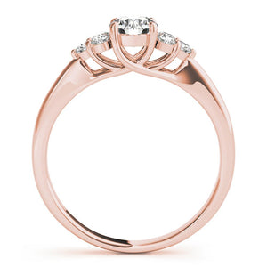 Cluster Halo Round 14K Rose Gold Engagement Ring