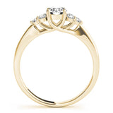 Cluster Halo Round 14K Yellow Gold Engagement Ring