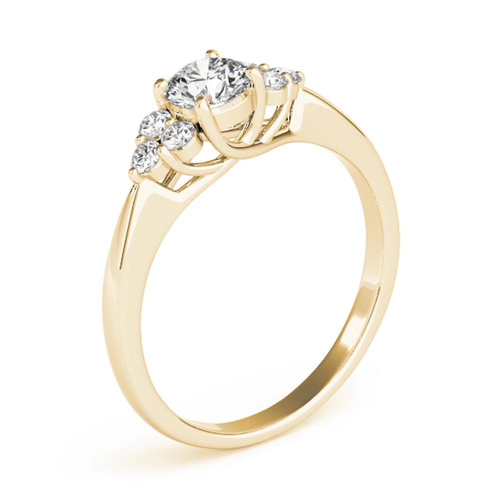 Cluster Halo Round 14K Yellow Gold Engagement Ring – BellaVios