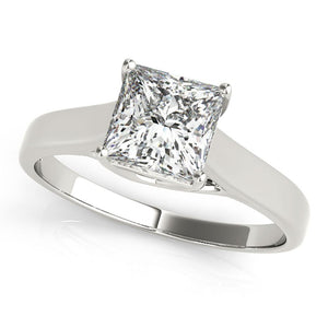 Solitaire Princess 14K White Gold Engagement Ring