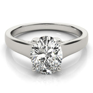 Solitaire Oval 14K White Gold Engagement Ring
