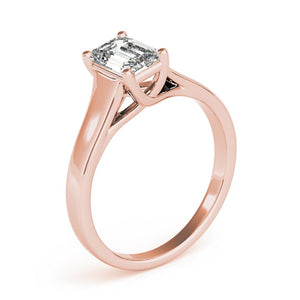 Solitaire Emerald 14K Rose Gold Engagement Ring