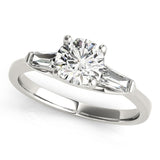Three-Stone Round Platinum Engagement Ring