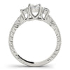 Vintage Three-Stone Oval Platinum Engagement Ring