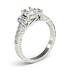 Vintage Three-Stone Oval Platinum Engagement Ring