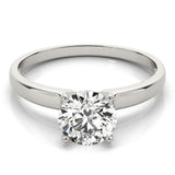 Solitaire Round 14K White Gold Engagement Ring