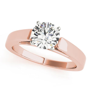 Solitaire Round 14K Rose Gold Engagement Ring