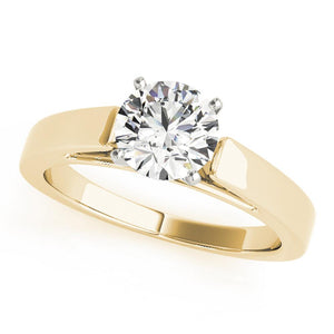 Solitaire Round 14K Yellow Gold Engagement Ring