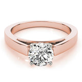 Solitaire Round 14K Rose Gold Engagement Ring