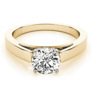 Solitaire Round 14K Yellow Gold Engagement Ring