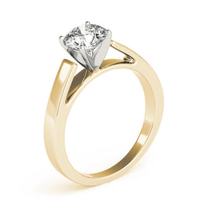 Solitaire Round 14K Yellow Gold Engagement Ring