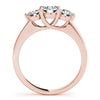 Three-Stone Round 14K Rose Gold Engagement Ring