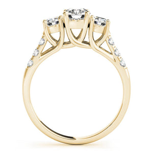 Three-Stone Round 14K Yellow Gold Engagement Ring