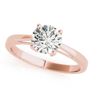 Four-Prong Solitaire Round 14K Rose Gold Engagement Ring
