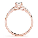 Accented Solitaire Oval 14K Rose Gold Engagement Ring