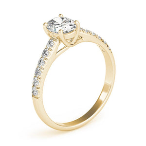 Accented Solitaire Oval 14K Yellow Gold Engagement Ring